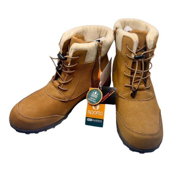 NIB Sporto Tan Suede Thermolite Water-Resistant Hiking Boots | Women’s 10 - Picture 1 of 6
